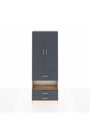 Arges Dolap 5 Raflı 3 Çekmeceli 2 Kapaklı 88x30x243 Çam-Antrasit