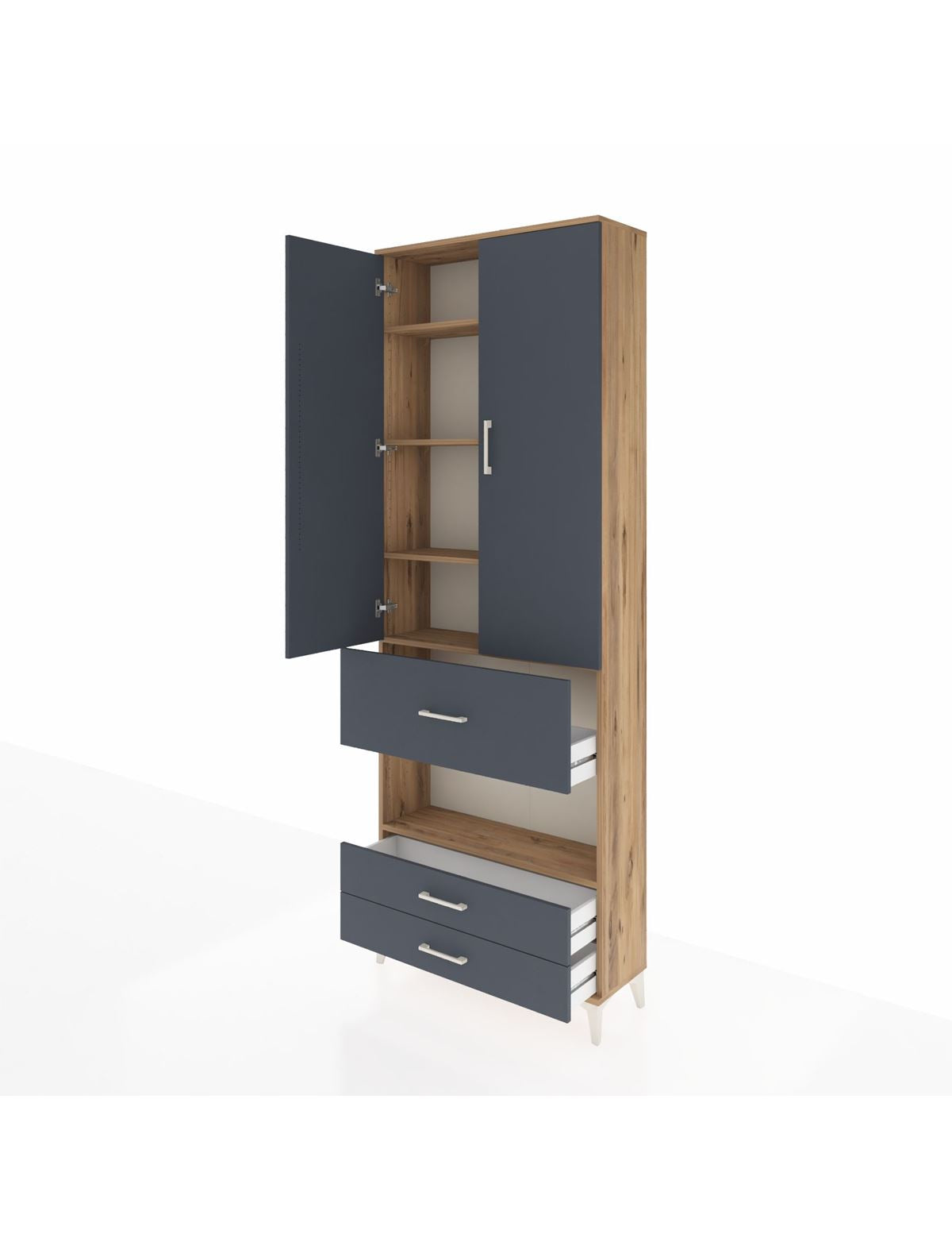 Arges Dolap 5 Raflı 3 Çekmeceli 2 Kapaklı 88x30x243 - S33M091V8A
