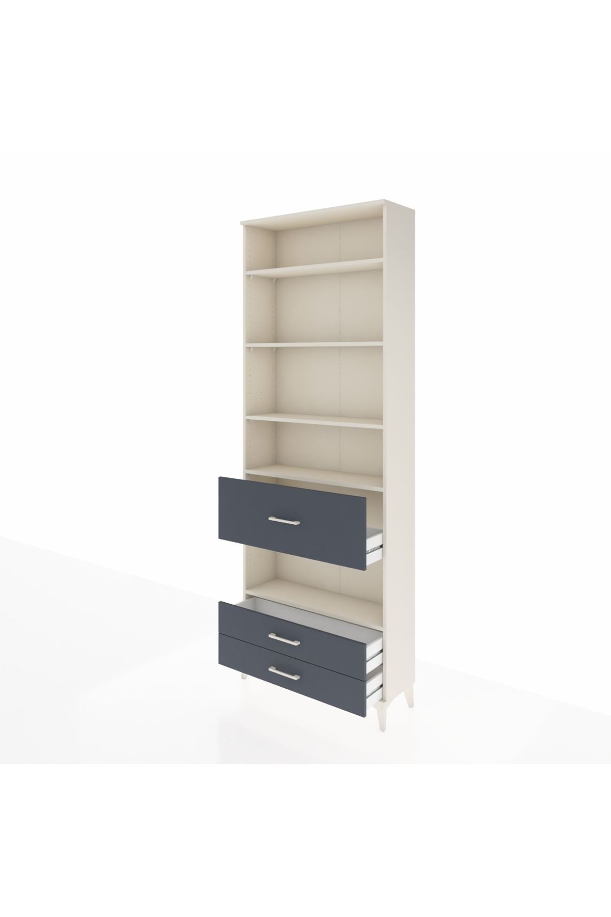 Arges Dolap 5 Raflı 3 Çekmeceli 88x30x243 Aytaşı-Antrasit