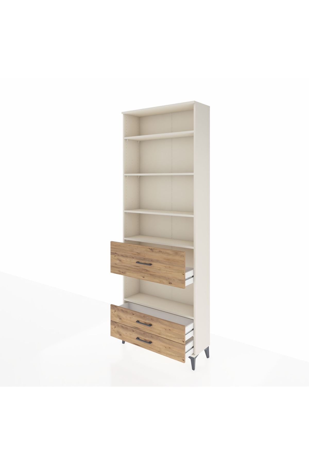 Arges Dolap 5 Raflı 3 Çekmeceli 88x30x243 Aytaşı-Çam