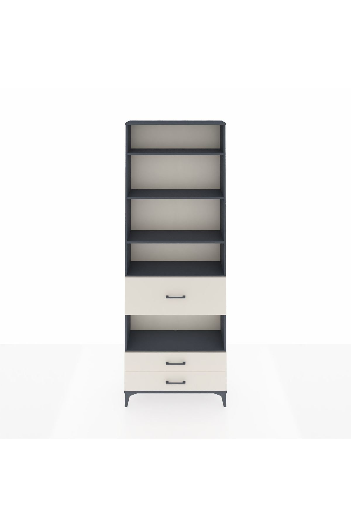 Arges Dolap 5 Raflı 3 Çekmeceli 88x30x243 Antrasit-Aytaşı