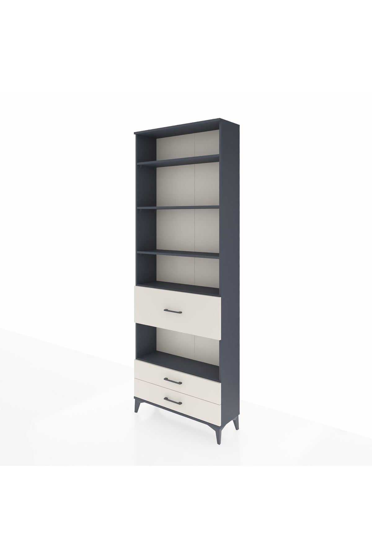 Arges Dolap 5 Raflı 3 Çekmeceli 88x30x243 Antrasit-Aytaşı