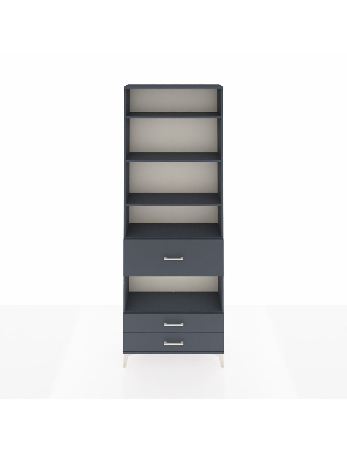 Arges Dolap 5 Raflı 3 Çekmeceli 88x30x243 Antrasit-Antrasit