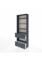 Arges Dolap 5 Raflı 3 Çekmeceli 88x30x243 Antrasit-Antrasit