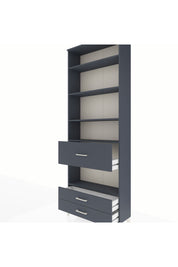 Arges Dolap 5 Raflı 3 Çekmeceli 88x30x243 Antrasit-Antrasit