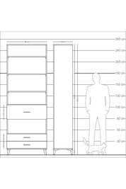 Arges Dolap 5 Raflı 3 Çekmeceli 88x30x243 Antrasit-Antrasit