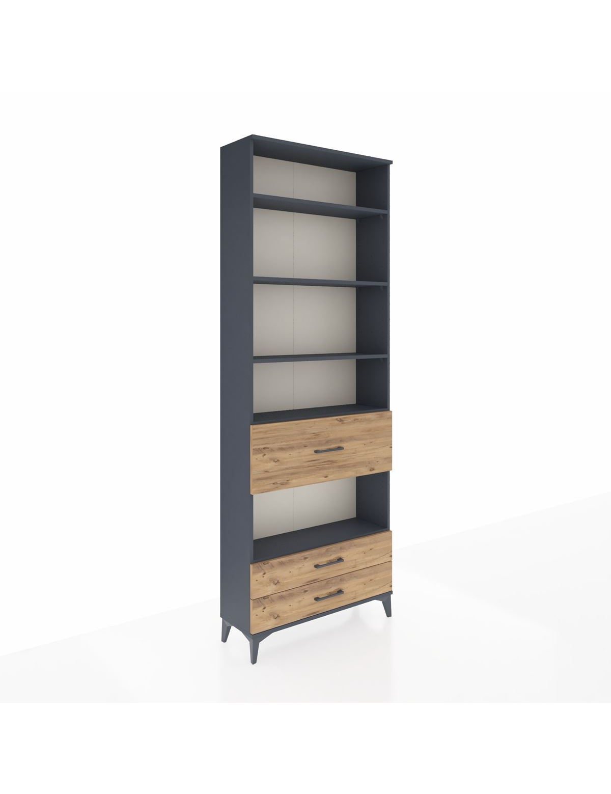 Arges Dolap 5 Raflı 3 Çekmeceli 88x30x243 Antrasit-Çam