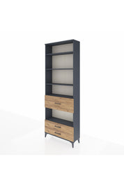 Arges Dolap 5 Raflı 3 Çekmeceli 88x30x243 Antrasit-Çam