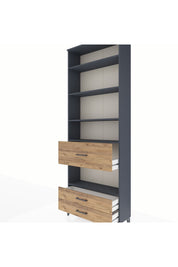 Arges Dolap 5 Raflı 3 Çekmeceli 88x30x243 Antrasit-Çam