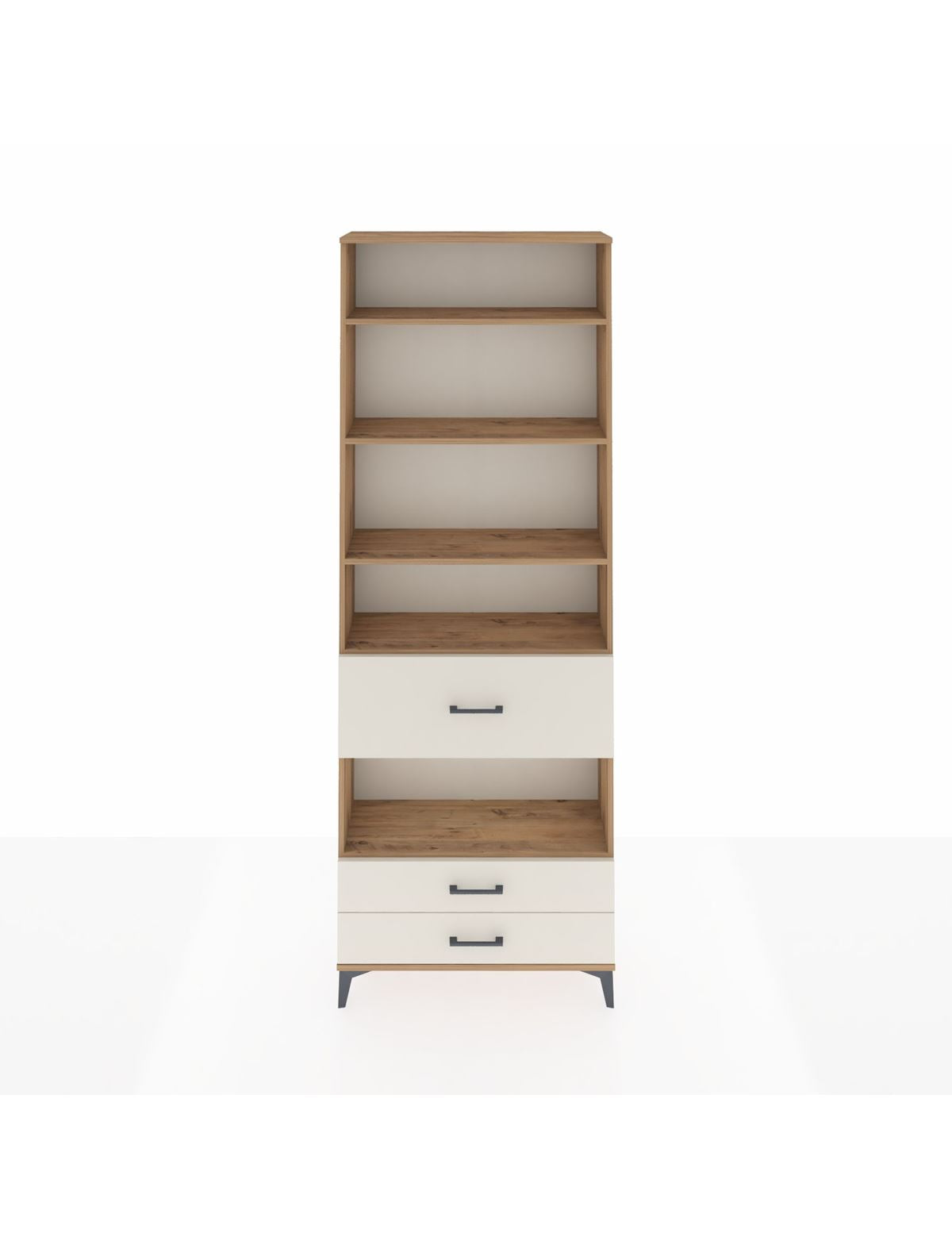 Arges Dolap 5 Raflı 3 Çekmeceli 88x30x243 Çam-Aytaşı