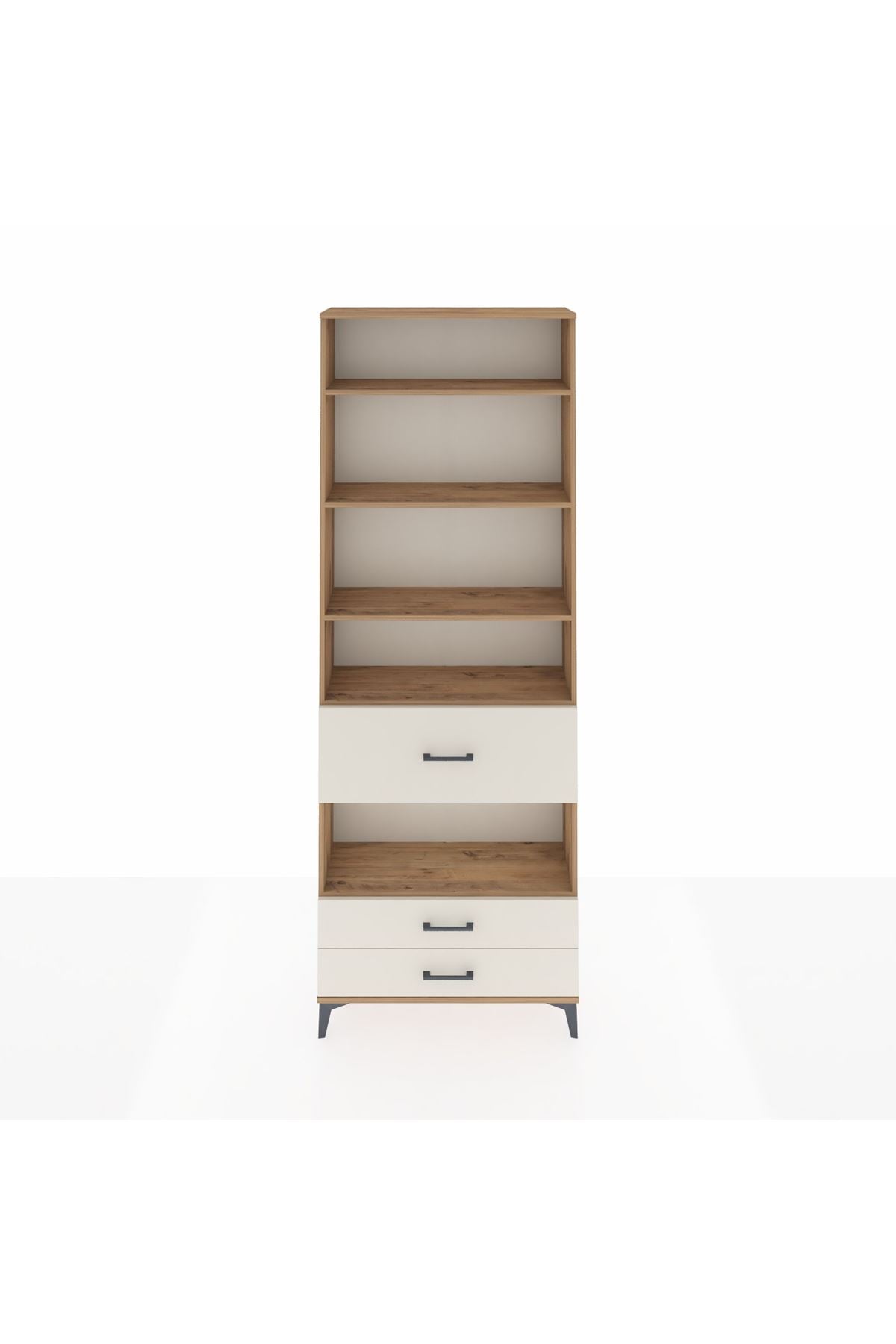 Arges Dolap 5 Raflı 3 Çekmeceli 88x30x243 Çam-Aytaşı