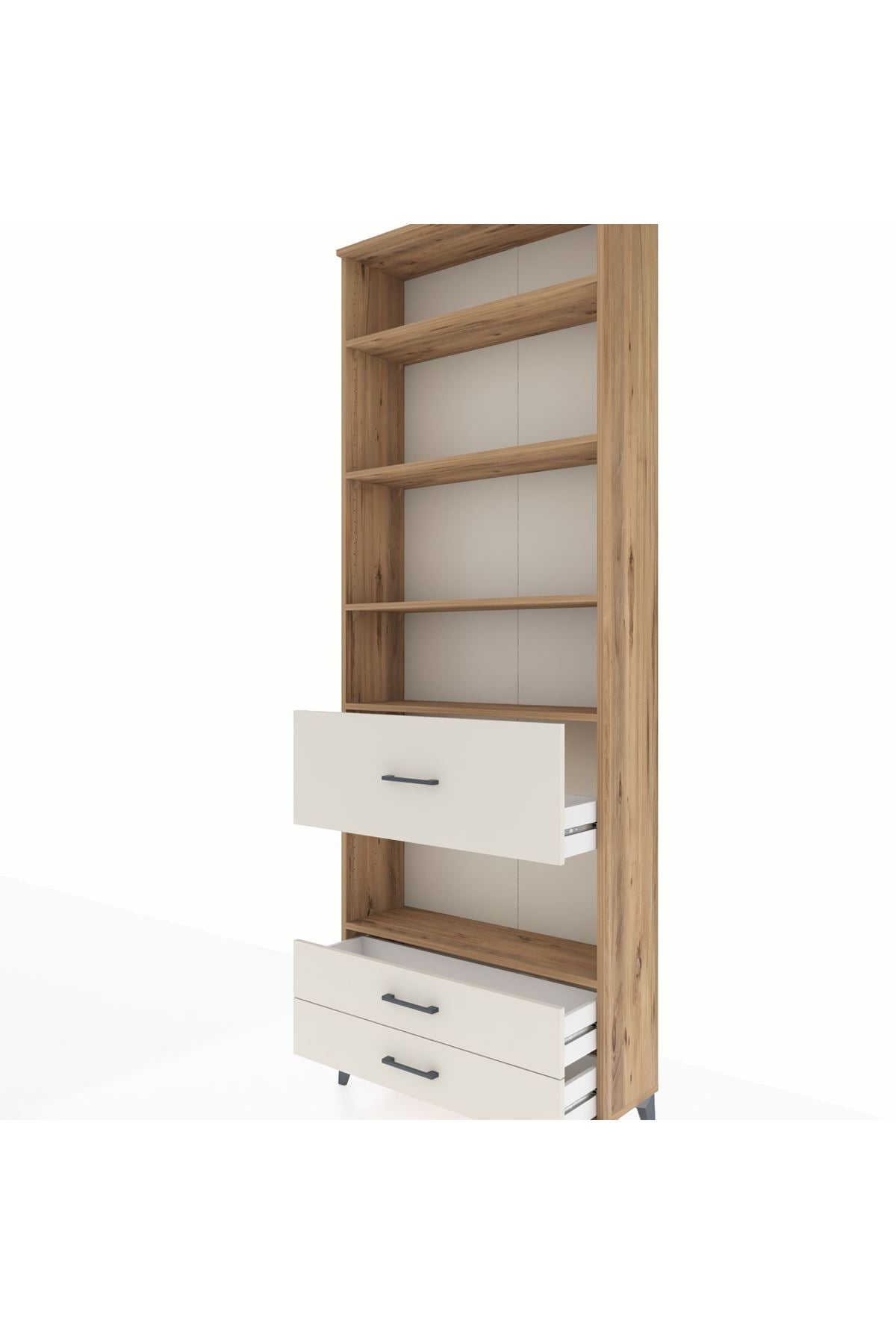 Arges Dolap 5 Raflı 3 Çekmeceli 88x30x243 Çam-Aytaşı