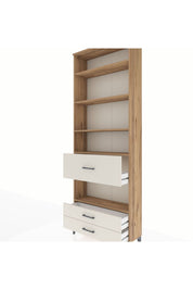 Arges Dolap 5 Raflı 3 Çekmeceli 88x30x243 Çam-Aytaşı