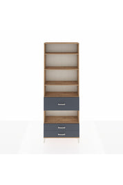 Arges Dolap 5 Raflı 3 Çekmeceli 88x30x243 Çam-Antrasit