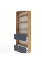 Arges Dolap 5 Raflı 3 Çekmeceli 88x30x243 Çam-Antrasit