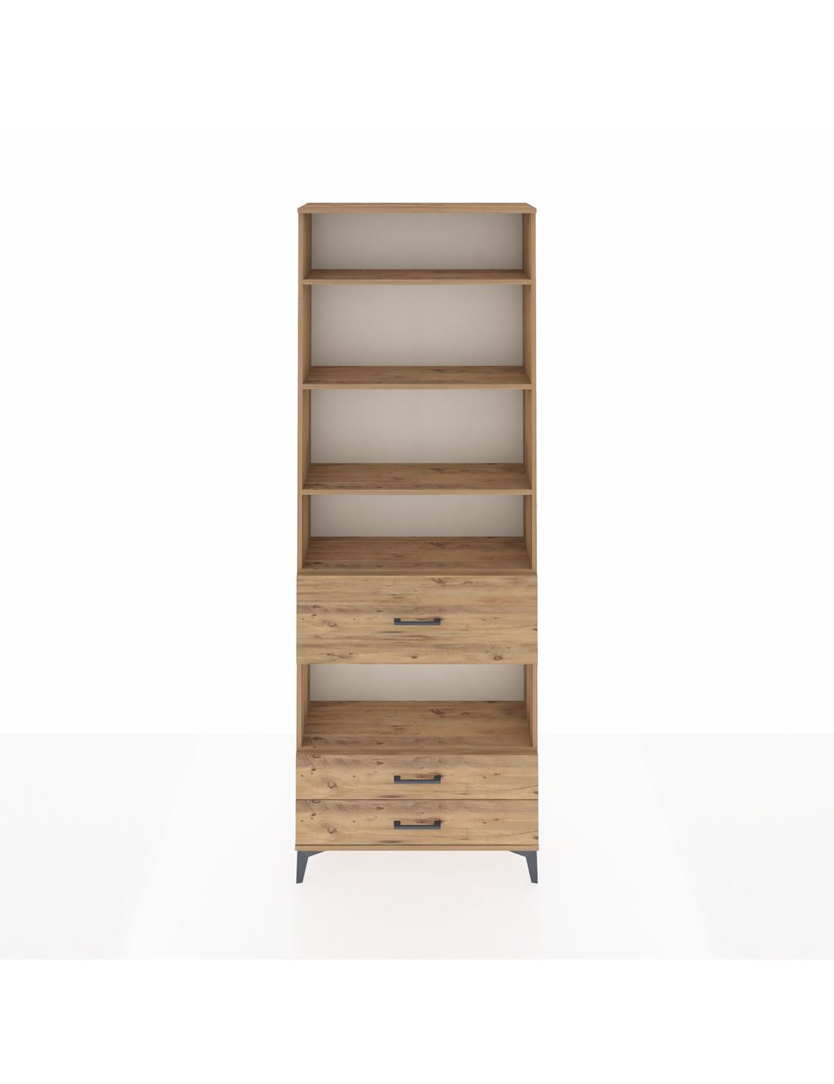 Arges Dolap 5 Raflı 3 Çekmeceli 88x30x243 Çam-Çam