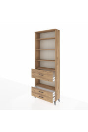 Arges Dolap 5 Raflı 3 Çekmeceli 88x30x243 Çam-Çam