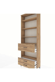 Arges Dolap 5 Raflı 3 Çekmeceli 88x30x243 Çam-Çam