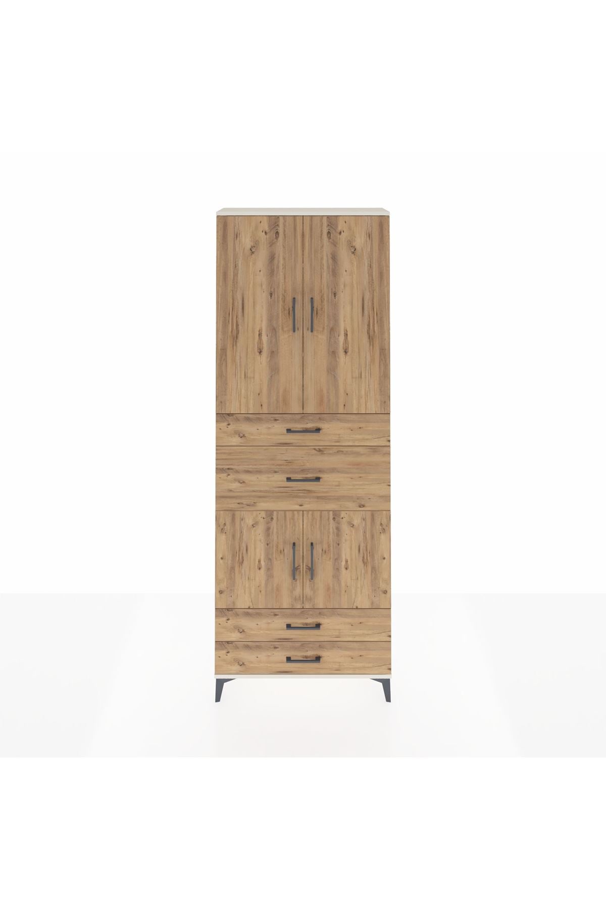 Arges Dolap 4 Raflı 4 Çekmeceli 4 Kapaklı 88x30x243 Aytaşı-Çam