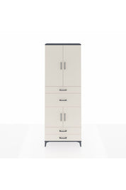 Arges Dolap 4 Raflı 4 Çekmeceli 4 Kapaklı 88x30x243 Antrasit-Aytaşı