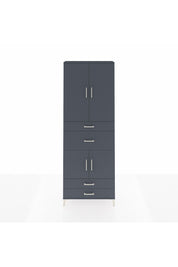 Arges Dolap 4 Raflı 4 Çekmeceli 4 Kapaklı 88x30x243 Antrasit-Antrasit