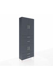 Arges Dolap 4 Raflı 4 Çekmeceli 4 Kapaklı 88x30x243 Antrasit-Antrasit