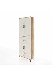 Arges Dolap 4 Raflı 4 Çekmeceli 4 Kapaklı 88x30x243 Çam-Aytaşı