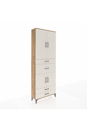 Arges Dolap 4 Raflı 4 Çekmeceli 4 Kapaklı 88x30x243 Çam-Aytaşı