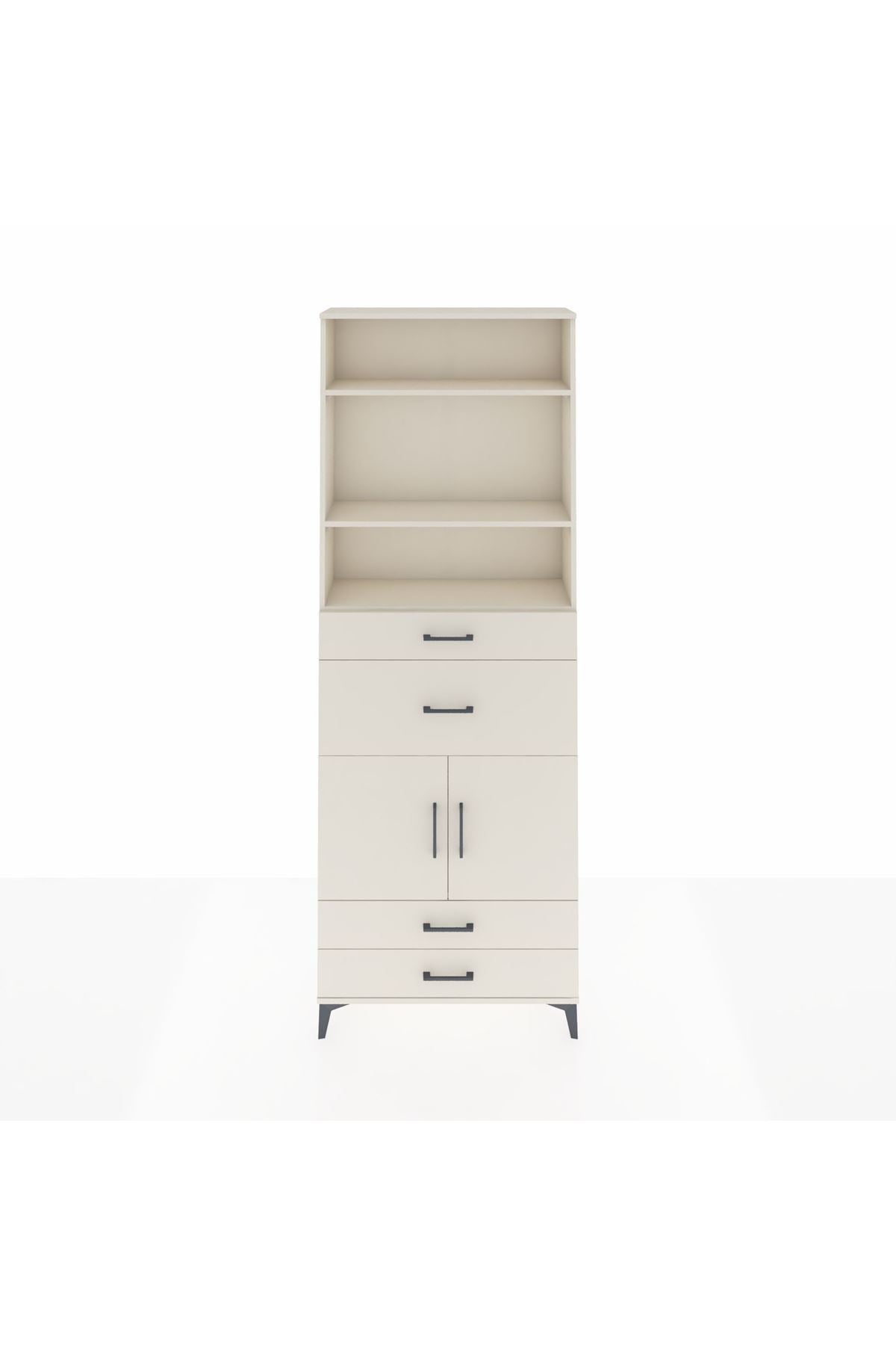 Arges Dolap 4 Raflı 4 Çekmeceli 2 Kapaklı 88x30x243 Aytaşı-Aytaşı