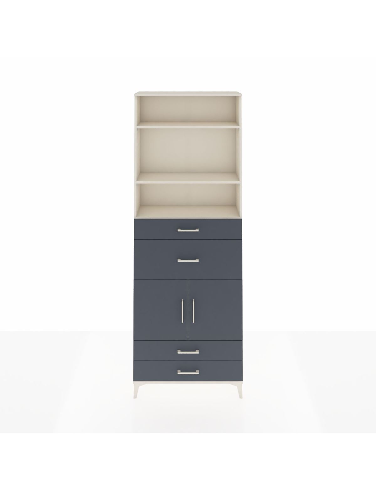 Arges Dolap 4 Raflı 4 Çekmeceli 2 Kapaklı 88x30x243 Aytaşı-Antrasit