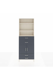 Arges Dolap 4 Raflı 4 Çekmeceli 2 Kapaklı 88x30x243 Aytaşı-Antrasit