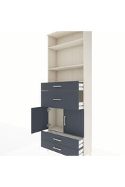 Arges Dolap 4 Raflı 4 Çekmeceli 2 Kapaklı 88x30x243 Aytaşı-Antrasit