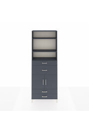 Arges Dolap 4 Raflı 4 Çekmeceli 2 Kapaklı 88x30x243 Antrasit-Antrasit