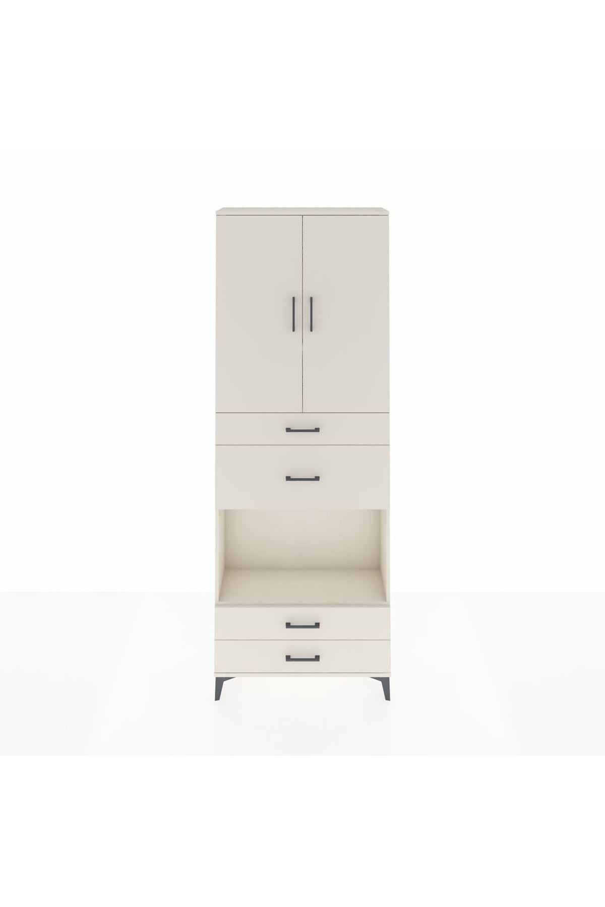 Arges Dolap 4 Raflı 4 Çekmeceli 2 Kapaklı 88x30x243 Aytaşı-Aytaşı