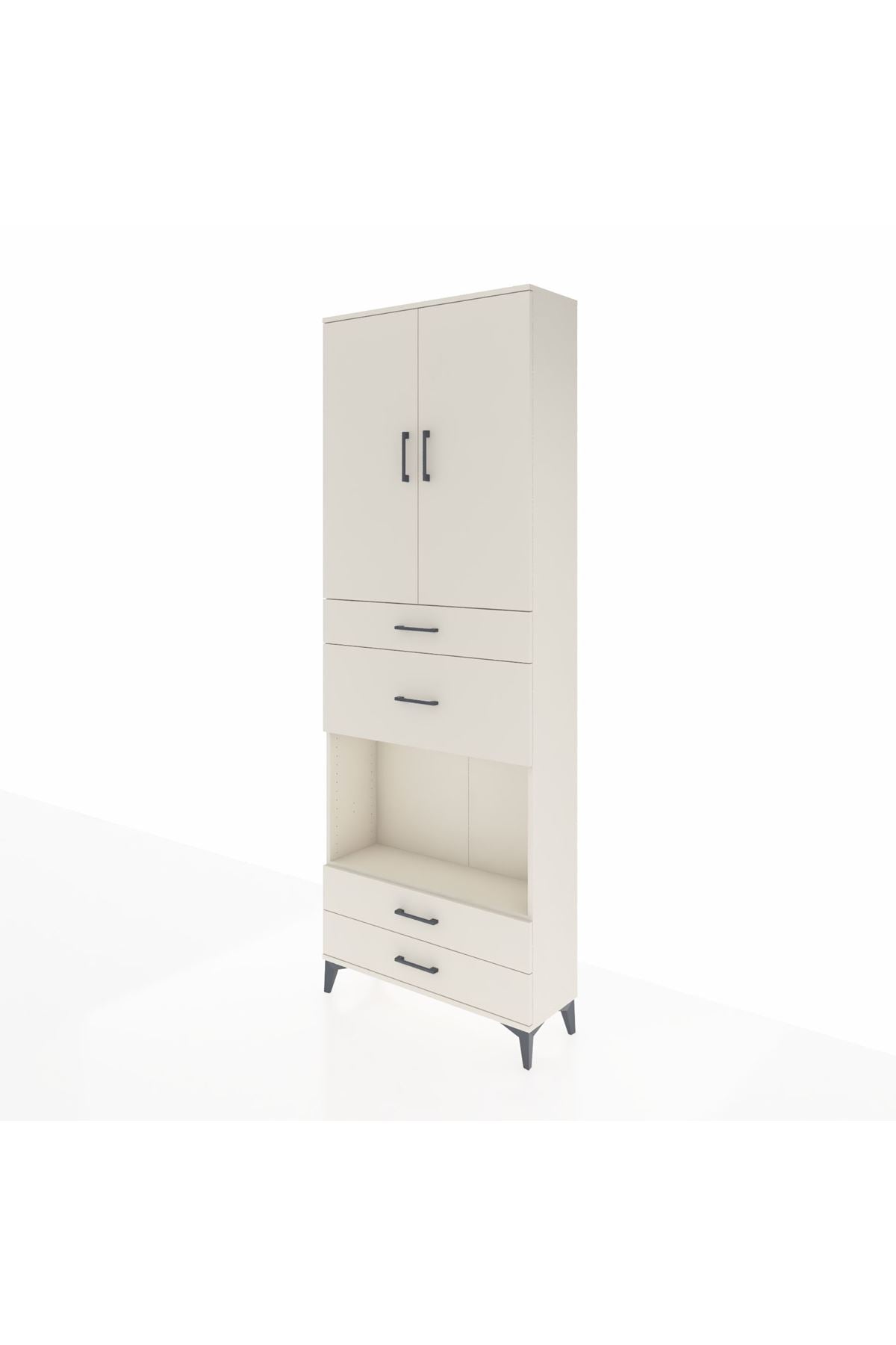 Arges Dolap 4 Raflı 4 Çekmeceli 2 Kapaklı 88x30x243 Aytaşı-Aytaşı