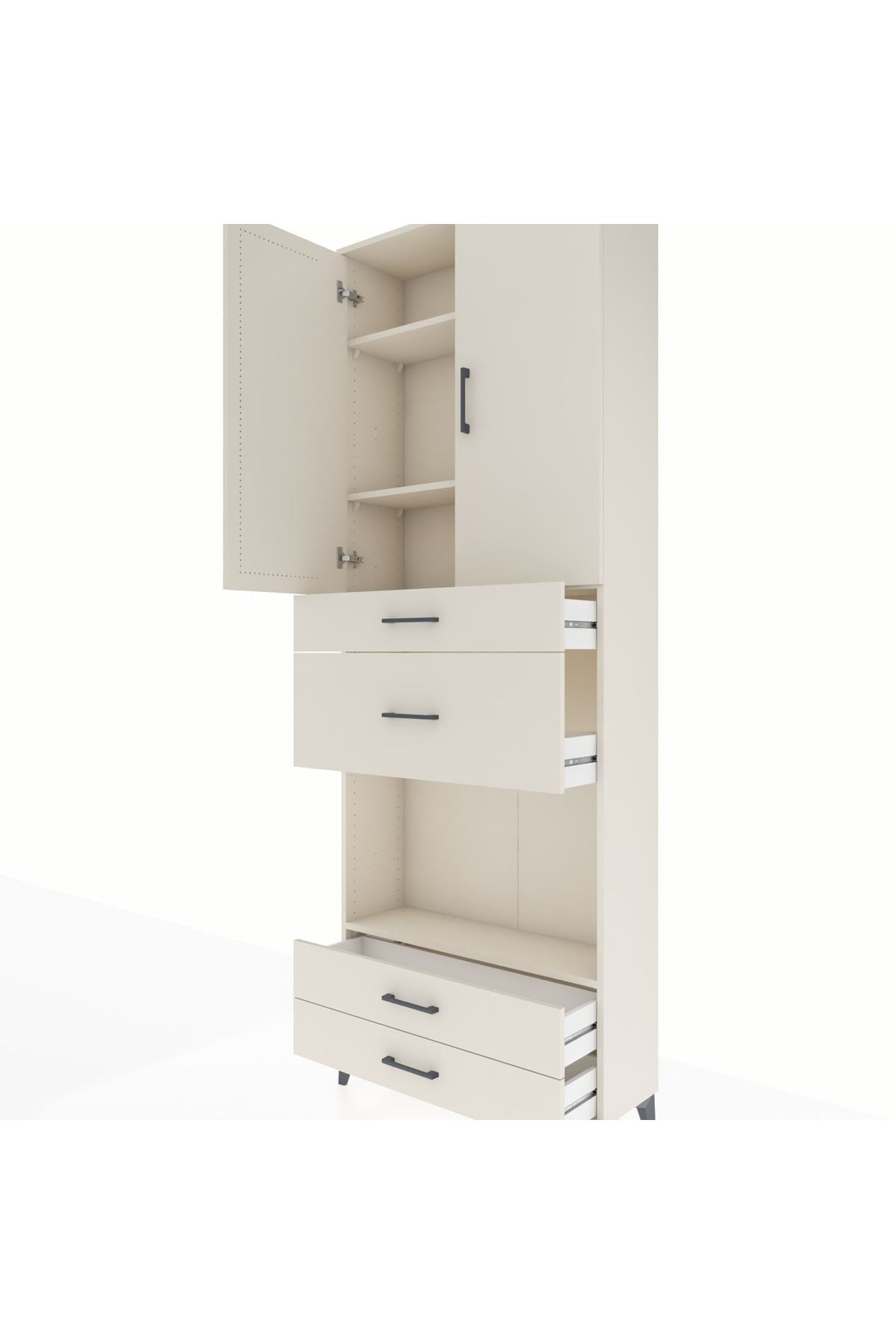 Arges Dolap 4 Raflı 4 Çekmeceli 2 Kapaklı 88x30x243 Aytaşı-Aytaşı