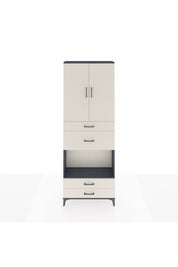 Arges Dolap 4 Raflı 4 Çekmeceli 2 Kapaklı 88x30x243 Antrasit-Aytaşı