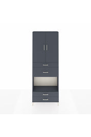 Arges Dolap 4 Raflı 4 Çekmeceli 2 Kapaklı 88x30x243 Antrasit-Antrasit