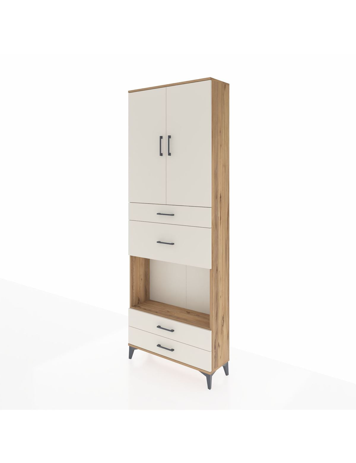 Arges Dolap 4 Raflı 4 Çekmeceli 2 Kapaklı 88x30x243 - S33M095V7A
