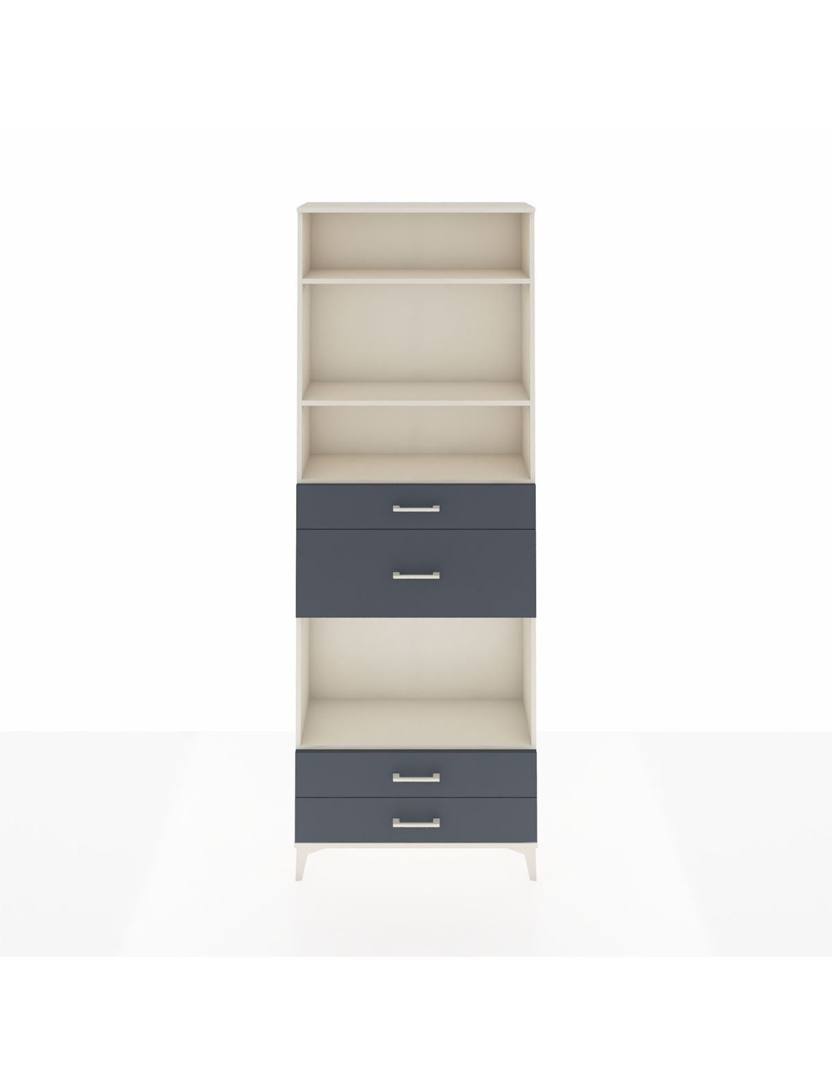 Arges Dolap 4 Raflı 4 Çekmeceli 88x30x243 Aytaşı-Antrasit