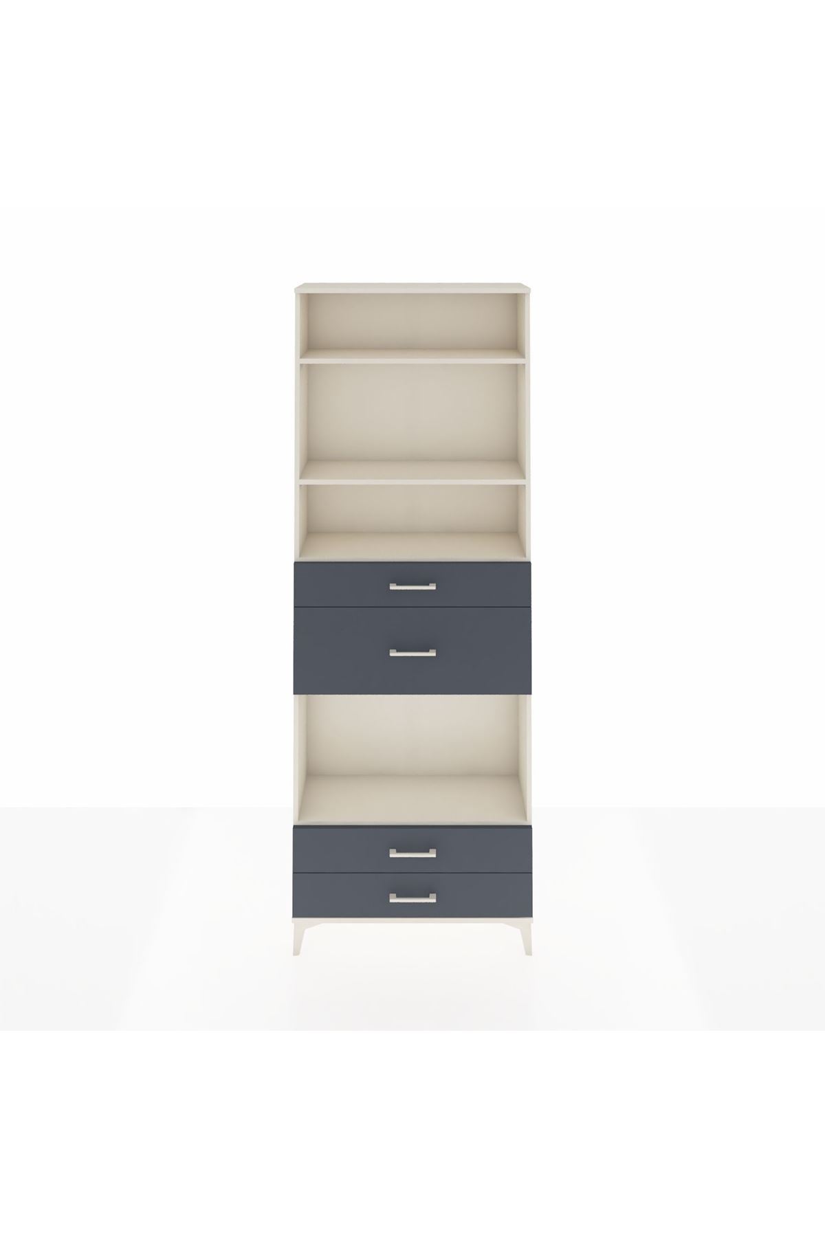 Arges Dolap 4 Raflı 4 Çekmeceli 88x30x243 Aytaşı-Antrasit