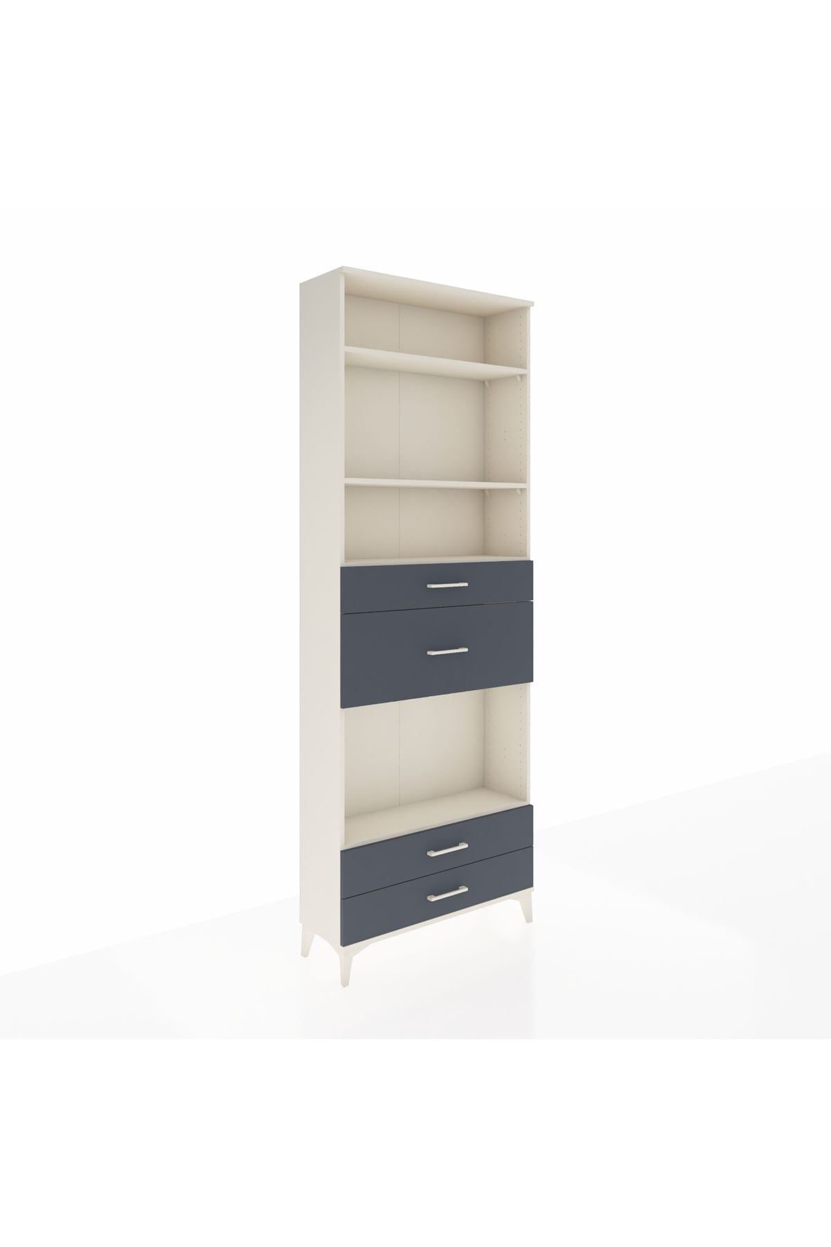 Arges Dolap 4 Raflı 4 Çekmeceli 88x30x243 Aytaşı-Antrasit