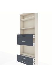 Arges Dolap 4 Raflı 4 Çekmeceli 88x30x243 Aytaşı-Antrasit