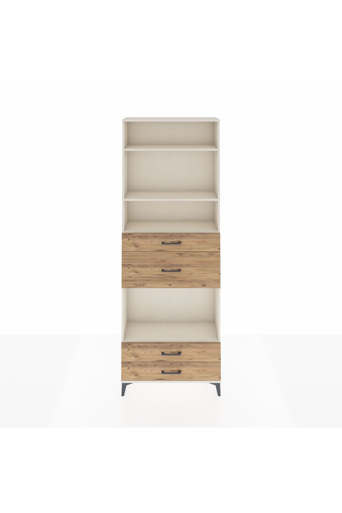 Arges Dolap 4 Raflı 4 Çekmeceli 88x30x243 Aytaşı-Çam