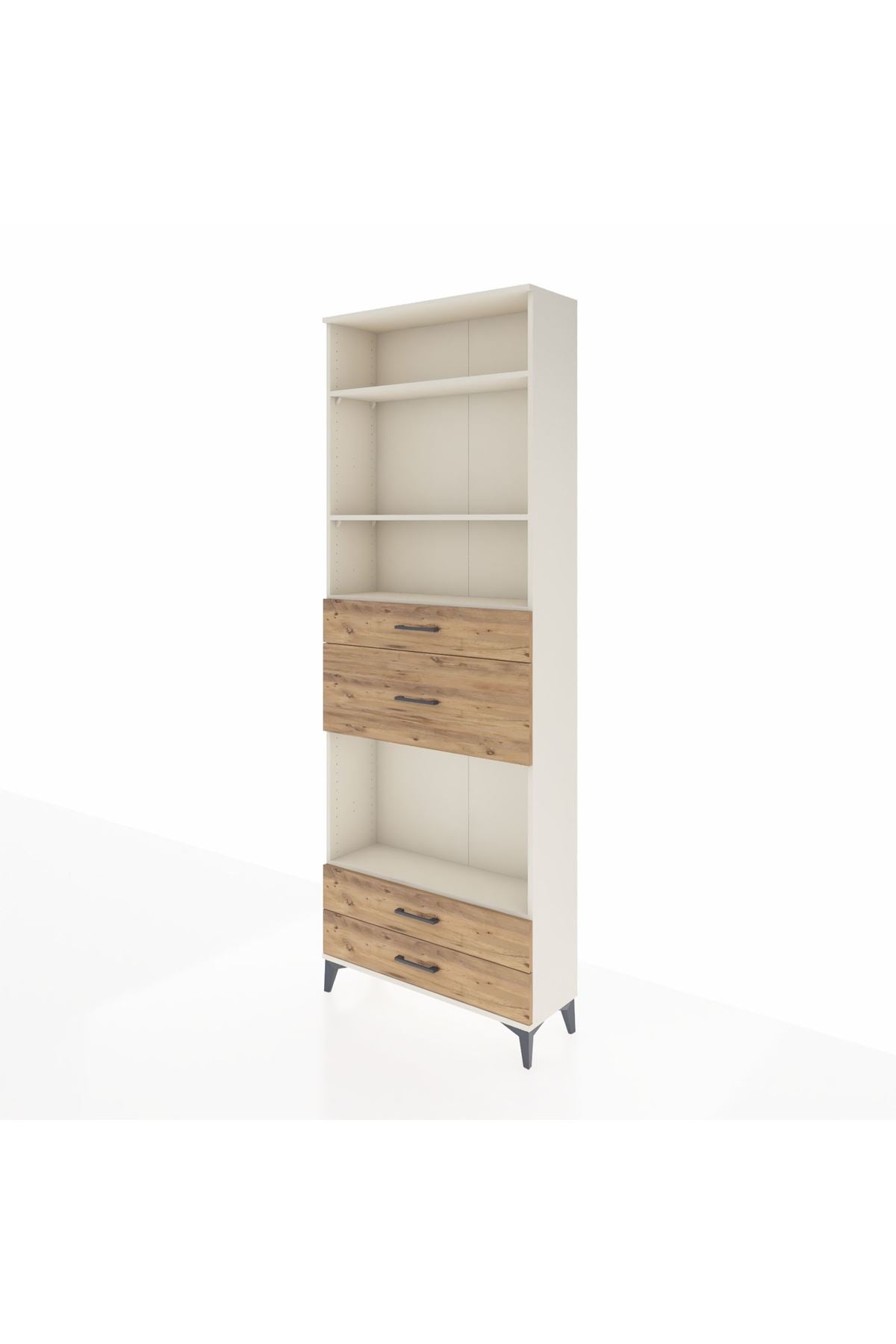 Arges Dolap 4 Raflı 4 Çekmeceli 88x30x243 Aytaşı-Çam