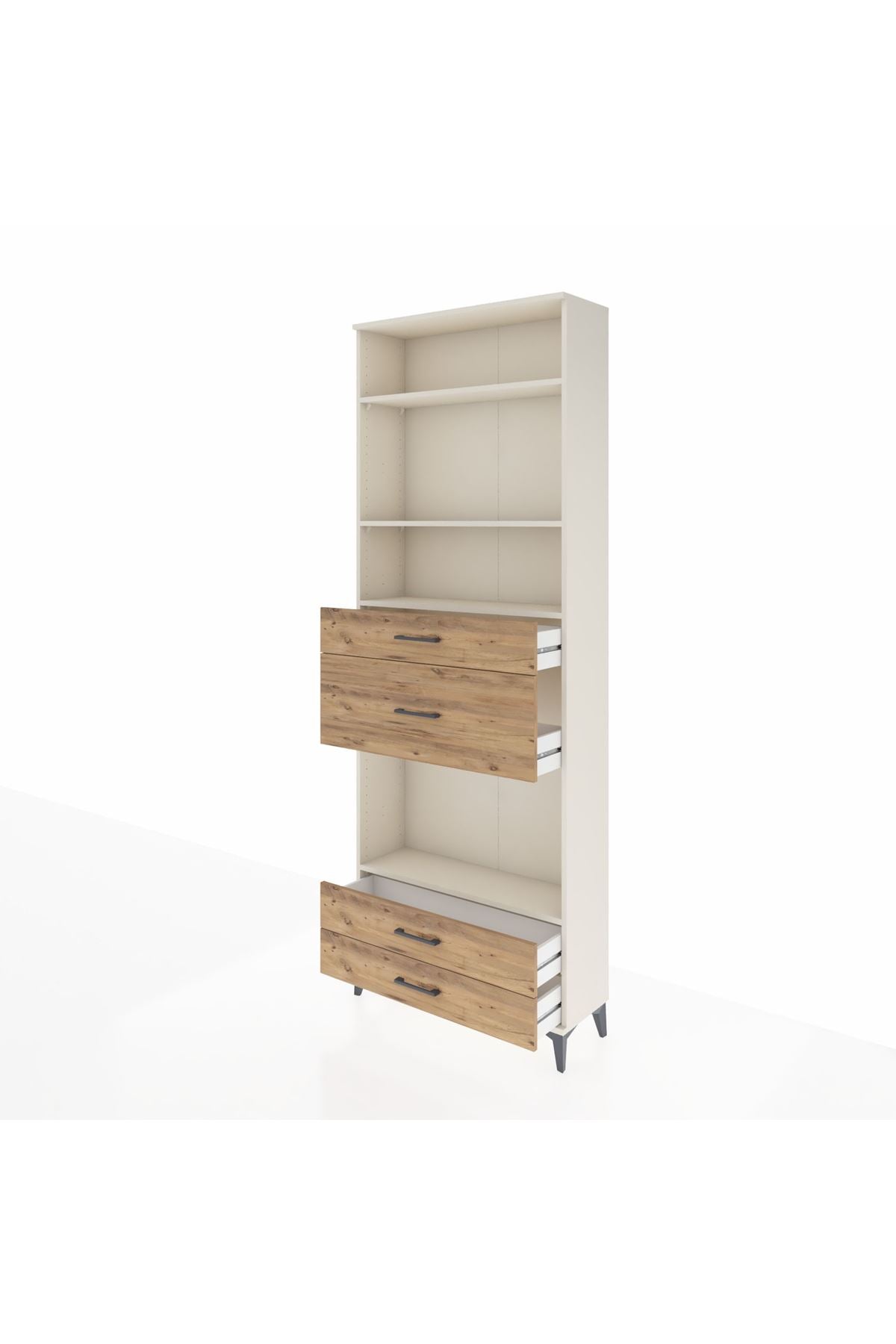 Arges Dolap 4 Raflı 4 Çekmeceli 88x30x243 Aytaşı-Çam