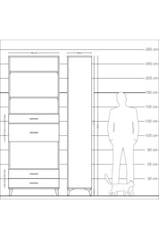 Arges Dolap 4 Raflı 4 Çekmeceli 88x30x243 Aytaşı-Çam