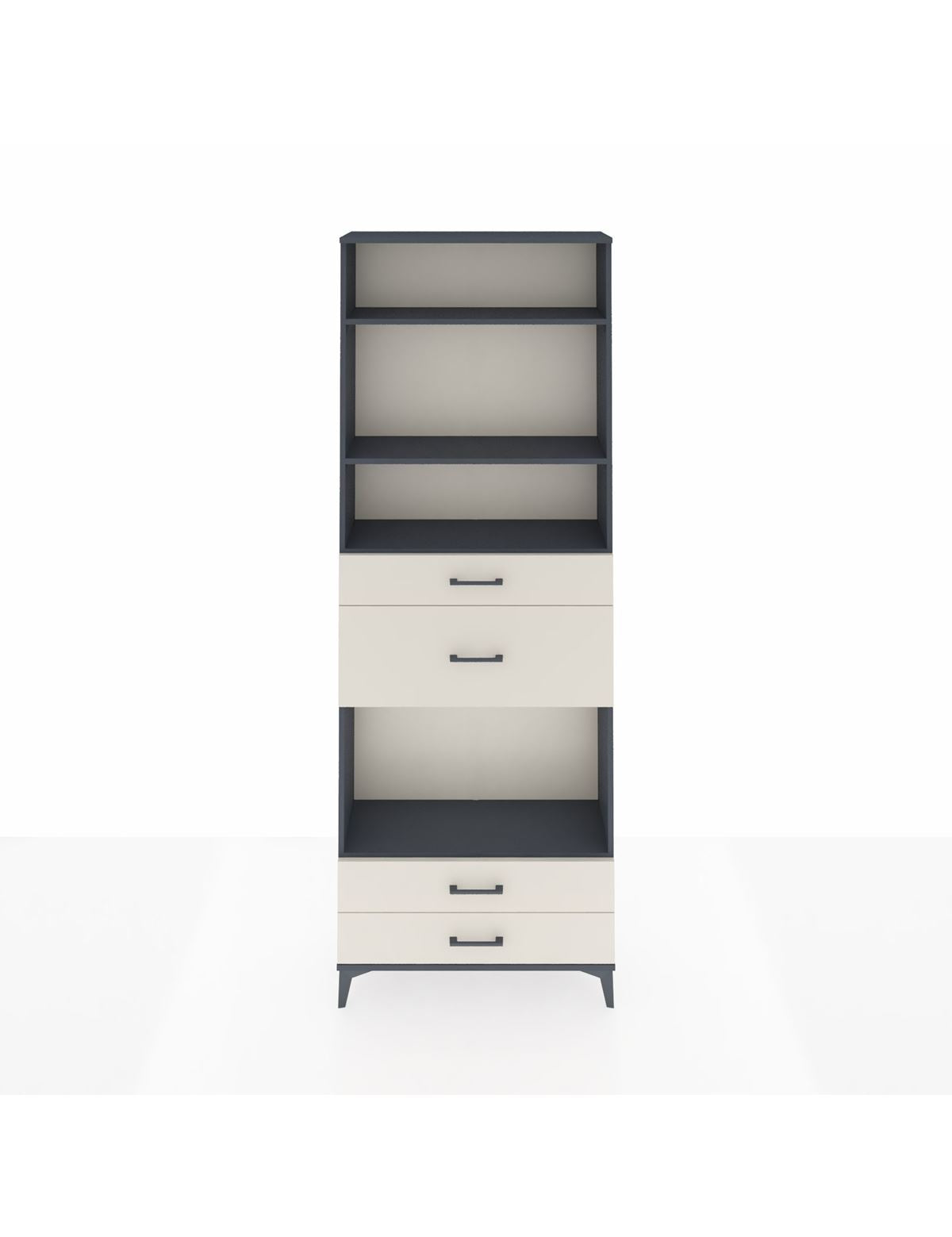 Arges Dolap 4 Raflı 4 Çekmeceli 88x30x243 Antrasit-Aytaşı