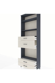 Arges Dolap 4 Raflı 4 Çekmeceli 88x30x243 Antrasit-Aytaşı