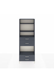 Arges Dolap 4 Raflı 4 Çekmeceli 88x30x243 Antrasit-Antrasit